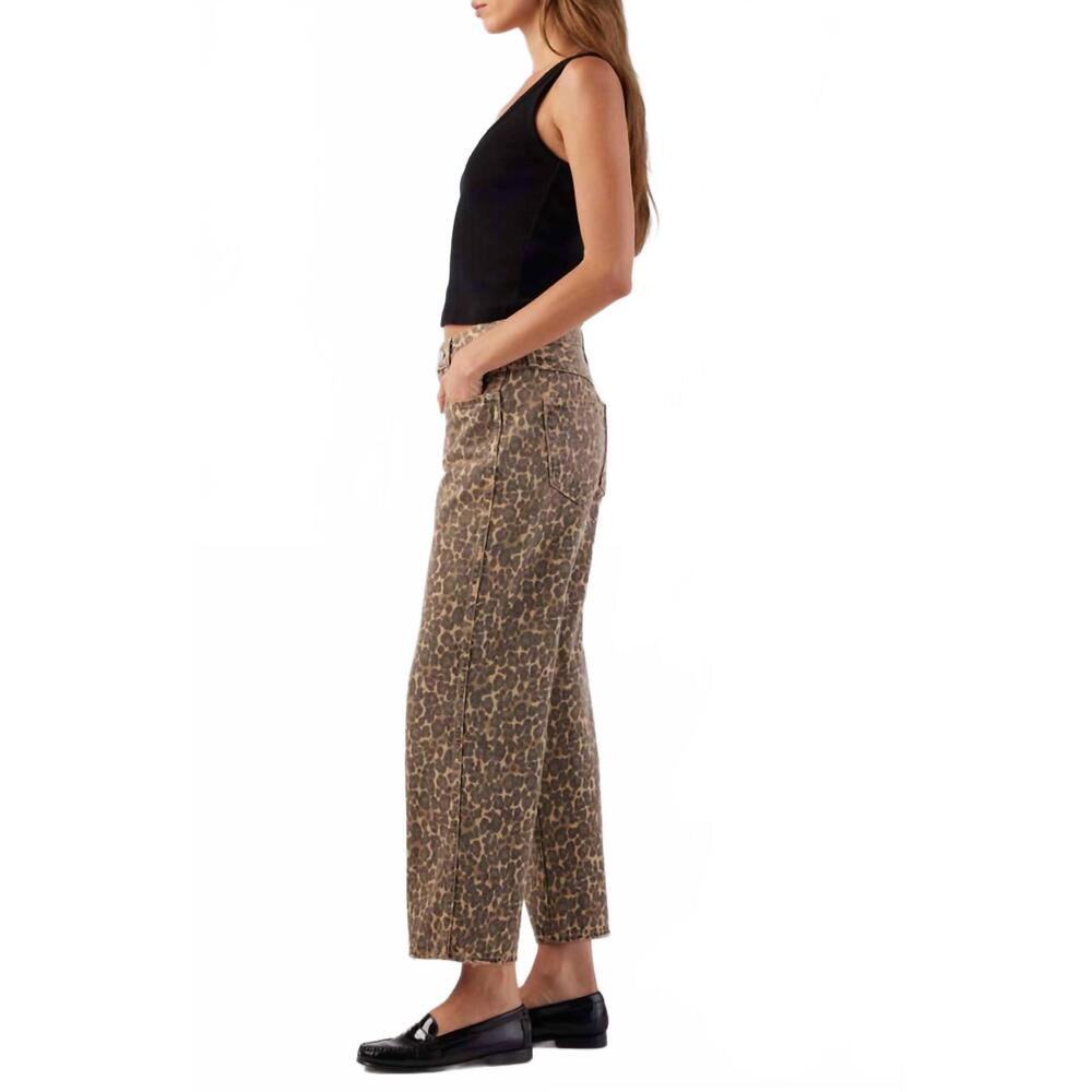 NEW AMO billie wide straight-leg jeans in leopard - Picture 3 of 5